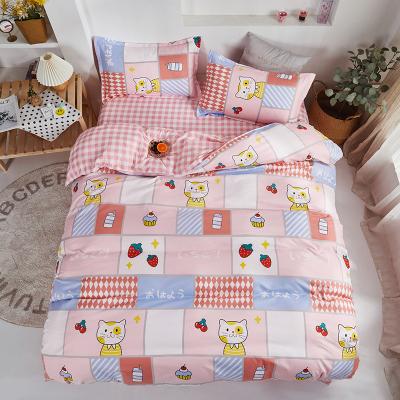 China Viable 4pcs Bedding Set Factory Design Cheap Printed 4 Pieces 4 Piece Bedding Set Polyester Bedspread for sale