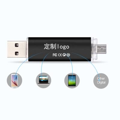 China Metal+ABS 2 in 1 Flash Creative Company Gift Custom Icon 8gb 32gb OTG Mobile Phone USB Drive Cellphone Computer School U Disk for sale