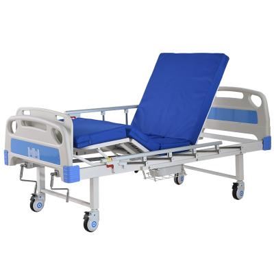 China Hot Selling Hot Selling Hostipal Factory Price Manual 2 Cranks Medical Hospital Bed With Mattress for sale