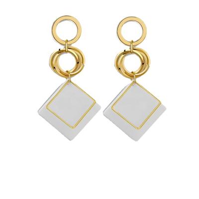 China High Grade FASHIONABLE Geometric Square Acrylic Earrings Drop Earrings For Women for sale