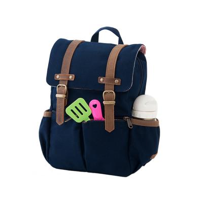 China DP0004 Backpack Fashion Canvas Blue Dad Mom Baby Diaper Bag Backpack for sale