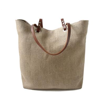 China Wholesale Reusable HD0628 Customize Jute Durable Reusable Tote Bag Women Shopping Bag for sale