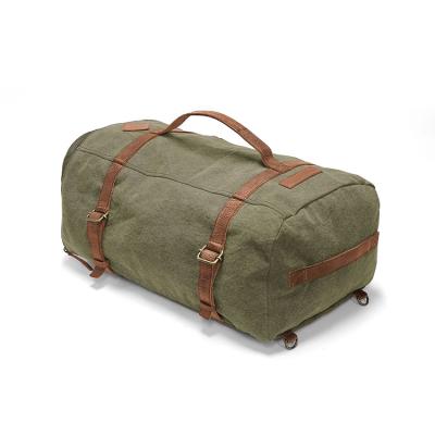 China Wholesale 1DF0160 Canvas Large Capacity Outdoor Travel Increasing Storage Bag Men's Military Style Tote Shoulder Duffle Bag High Quality for sale