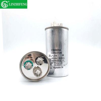 China Consumer Electronics Manufacturer Supplies CBB65 450V AC Air Conditioner Capacitor 5-100uf for sale