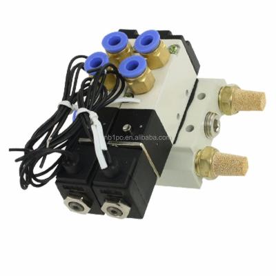 China 4V110-06 General DC 24V 2 Sets Quick Release Solenoid Valve Twin Muffler Trims Base Set for sale