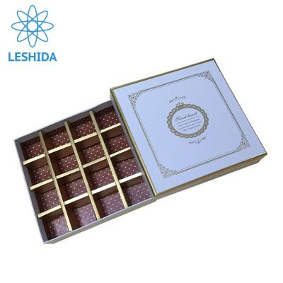 China 2021 Food Price Wholesale Cheap Chocolate Packaging Boxes With Gold Customized Logo Chocolates Box With Paper Dividers for sale