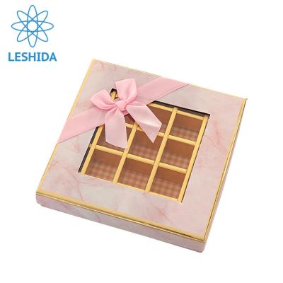 China Recyclable Custom Printing Chocolate Box With Bow Packaging Chocolate Boxes With Plastic Insert Candy Gift Box Packaging for sale