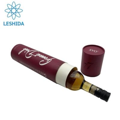 China Guangzhou Factory Price Recyclable Luxury Wine Bottle Box White UV Packaging Box Logo Paper Tube Logo Whiskey Wine Bottle Gift for sale