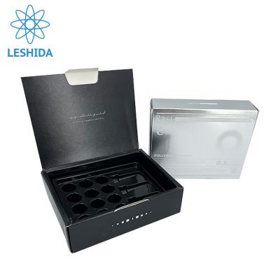 China Recyclable Custom Cosmetic Skin Care Product Paper Boxes Hyaluronic Acid Packaging Boxes With Black Plastic Tray for sale