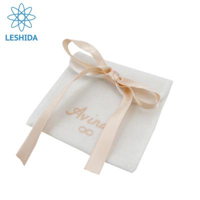 China Luxury Recyclable Jewelry Bag Velvet Ribbon Jewelry Gift Pouch Necklace Packaging Gift Pouch With Customized Logo for sale