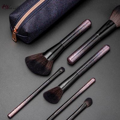 China Angular Blush 11pcs Low MOQ With Logo High Quality Custom Wholesale Black Pink Glitter Makeup Soft Set Brush For Face Private Label for sale