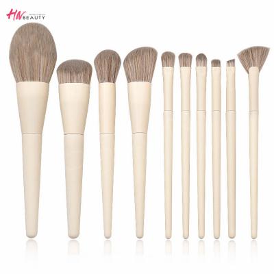 China Angular Blush Full Set Eyeshadow Brush OEM 10pcs Eyeshadow Brush Multifunctional Elegant Than Luxury Makeup Brush Set Makeup Tools for sale