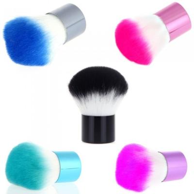 China Wholesale Long Lasting Powder Blush Mini Brush Travel Size Simple Kabuki Makeup Set Brush With Multi Color Custom Logo for sale