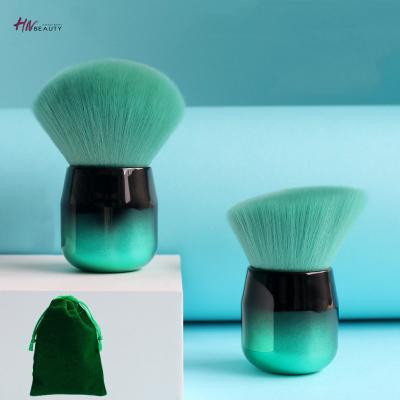 China Angular Blush New Style Mini Green Simple Fashion Loose Powder Blush Base Blush Kabuki Brush for sale