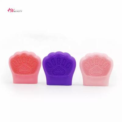 China Cat Paw Silicone Face Brush Facial Cleanser Silicone Face Wash Brush Portable Waterproof Soft Silicone Facial Cleanser for sale