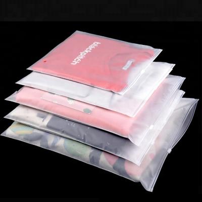 China Self Zip Lock Moisture Proof Resealable Custom Clothing Packaging Plastic Frosted Slider Bag^ for sale