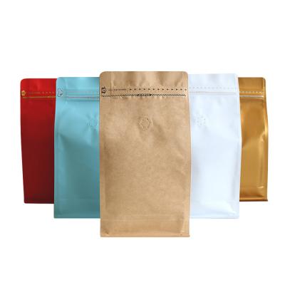 China Flat Bottom Plastic Recyclable Bag Heat Seal Sealable Coffee Package Bag With Zip Lock for sale