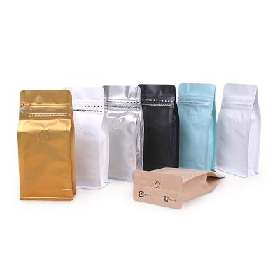 China HOYO 300G Sizes 125x195x65mm Moisture Proof Running Coffee Bean Stand Up Flat Bottom Zipper Pouch Bag for sale