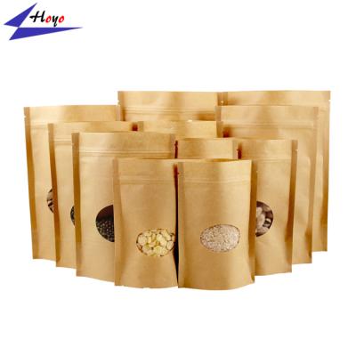 China Recyclable Resealable Snack Foil Laminated Kraft Paper Bag , With Bottom Gusset Recycling Kraft Paper Bags for sale