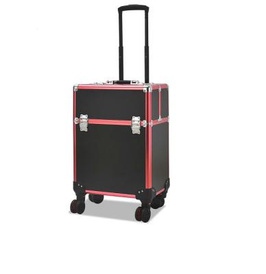 China Retail Fashion Styling Trolley Aluminum Alloy Portable Makeup Case for sale