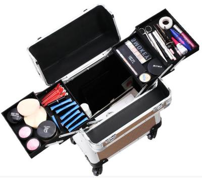 China New Fashion Popular Style Beautiful Rolling Aluminum Cosmetic Case With Many Color for sale