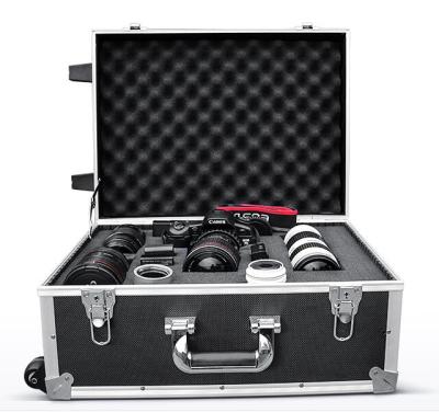 China Lack Heavy Duty Rolling Trolley Aluminum Case With Wheels , Camera Equipment Case / Box for sale