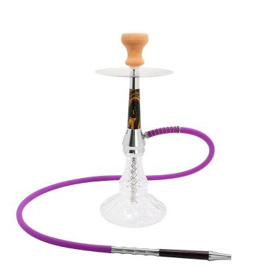 China Aluminum+Glass Factory Wholesale Cheap Aluminum Hookah Shisha Set With Silicone Hose Handle Glass Bowl Funnel for sale