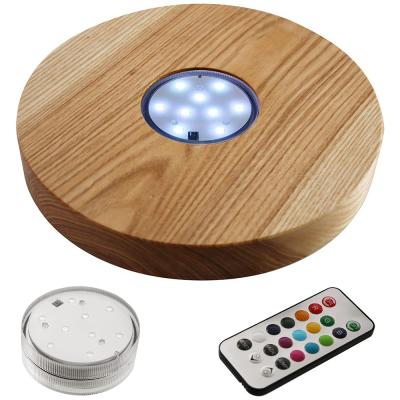 China Premium Eco-friendly Laser Hookah Base Design Wooden Shisha LED Dish Rechargeable Instant Light Diameter 22cm for sale