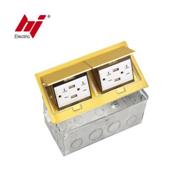 China Easy Installation Newly Design IP66 Kitchen Countertop Sound Up Double Floor Outlet Box With UL Listed for sale