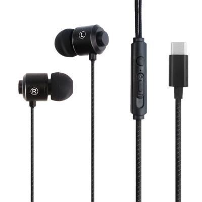 China Perfect Sound Top Quality Type-C 1.2mm In-Ear Metal Cable Headset Interface With Microphone for sale