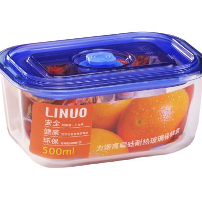 China V Series Sustainable Storage BPA Free Home Food 35oz Clear Glass Storage Container With Plastic Lid for sale