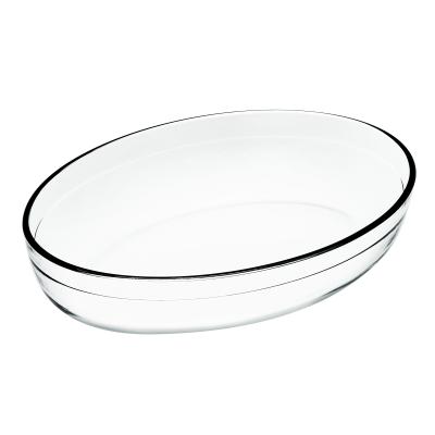 China Wholesale Viable Glass Baking Dish Borosilicate Glass Oval Bakeware Dish Shape Glass Baking Dish for sale