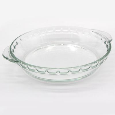 China Sustainable High Borosilicate Glass Flat Glass Pie Dish Glass Tray for sale