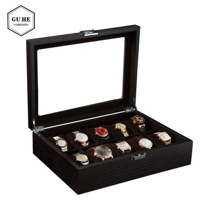 China Jewelry is delicate appearance received the transparent multiple exquisite pilou grid window retro watch storage box for sale