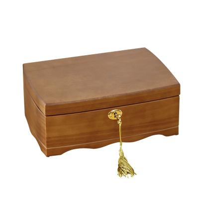 China Beautiful Ceremony Texture Wooden Jewelry Storage Box Wedding Hand Made Custom Party Gift for sale