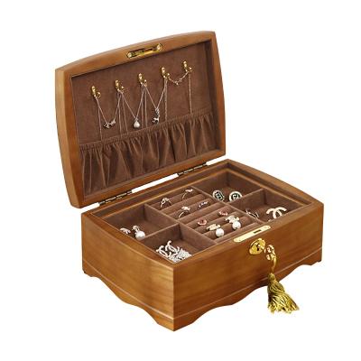 China Luxury Hand Made Small Wooden Jewelry Packaging Set Boxes For Necklace Ring Earring for sale