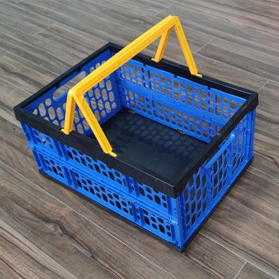 China 2 Handle Eco-Friendly Foldable Picnic Cooler Shopping Basket With Aluminum Handle for sale