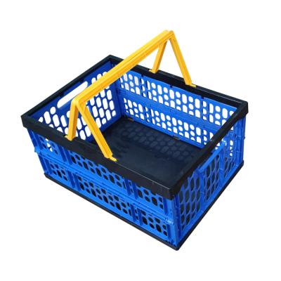 China Eco - Friendly Red Blue Green Plastic Material Supermarket Shopping Basket for sale