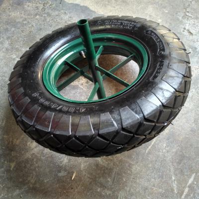 China 400-8 rubber pneumatic tire and rubber tube for wheelbarrow for sale