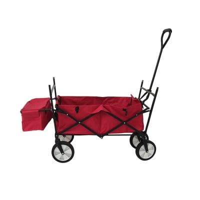 China Popular Plastic Folding Garden Tool Caddy / Cart Beach Cart With Cover Lid for sale