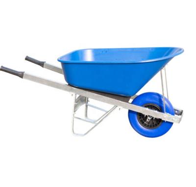 China Wholesale Good Quality Plastic Truper Model With 250KG Load Plastic Tray Double Wheel Wheelbarrow for sale