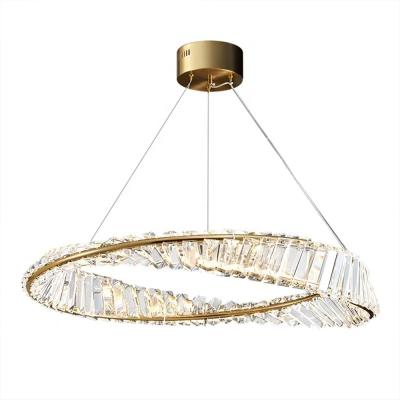 China Art Single Ring Modern Postmodern Light Exaggerated Crystal Chandelier for sale