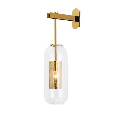 China Modern Gold Glass Led Wall Lamp For Hotel for sale