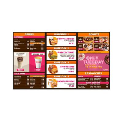 China Wall Mounted Signage 1920x1080 Digital Menu Board for sale