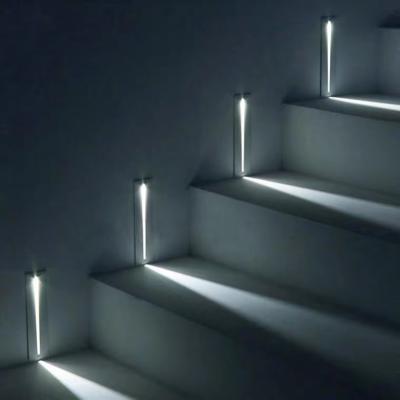 China Modern Indoor Outdoor Aluminum Recessed 3W LED Wall Lamp Footlight Wall Corner Light Corridor Step Stair Light for sale