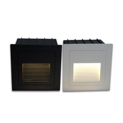 China Waterproof Outdoor Led Polycarbonate Stair Step Light 3w Recessed Wall Corner Light Footlight Night Light For Landscape Pathway for sale