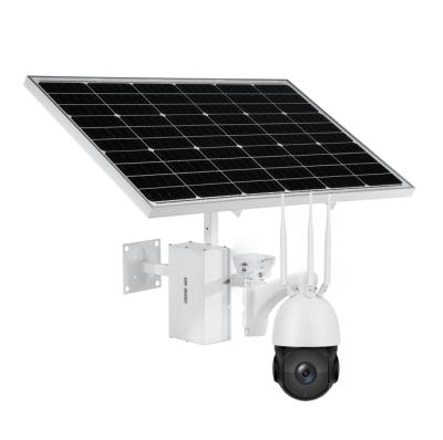 China Human Motion Tracking Solar Suburban Lake Wireless CCTV Camera 60W With 40AH Battery 5MP PTZ IP Camera 20X 4.7-94mm Optics Lens Mobile Alarm 2 Ways P2P for sale