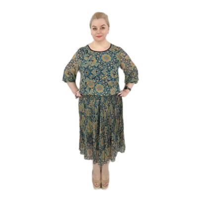 China Plus Size Casual Plus Size Women's Dresses Elegant Ladies Print Dress for sale