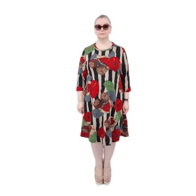 China Wholesale Plus Size Women Plus Size Dress Ladies Floral Print Casual Dress for sale