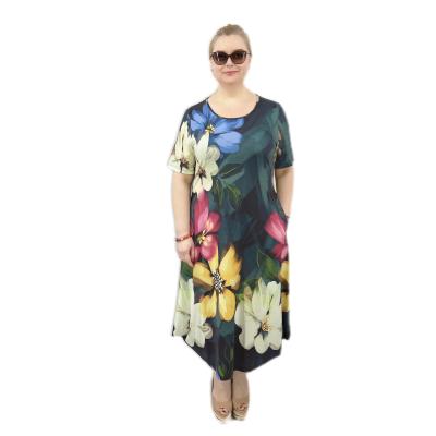 China Hot Sale Elegant Charming Ladies Dresses Plus Size Plus Size Print Dress for sale